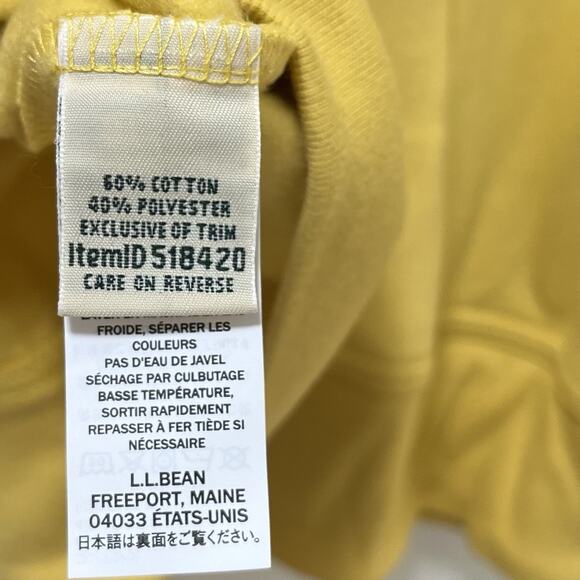 LL Bean Womens Fleece Lined Full Zip Hoodie Size 3X Yellow Cozy Lounge Pockets - Picture 6 of 7
